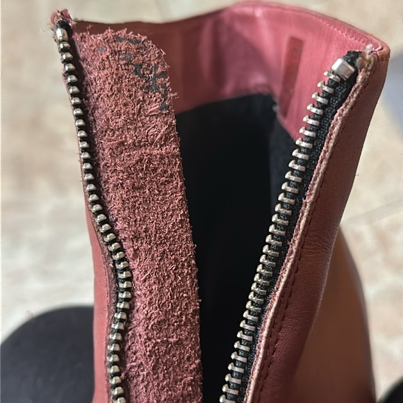 Biza burgundy leather zipper boots - Picture 8 of 15